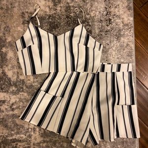 B&W striped 2 piece